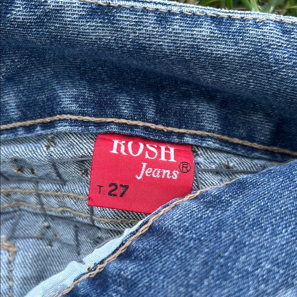 Vintage ROSH Women's Blue Jeans with Embellished Pockets - Picture 3 of 9